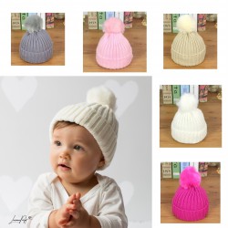 Bonnet Pompon Bebe En Lainage 1 A 18 Mois