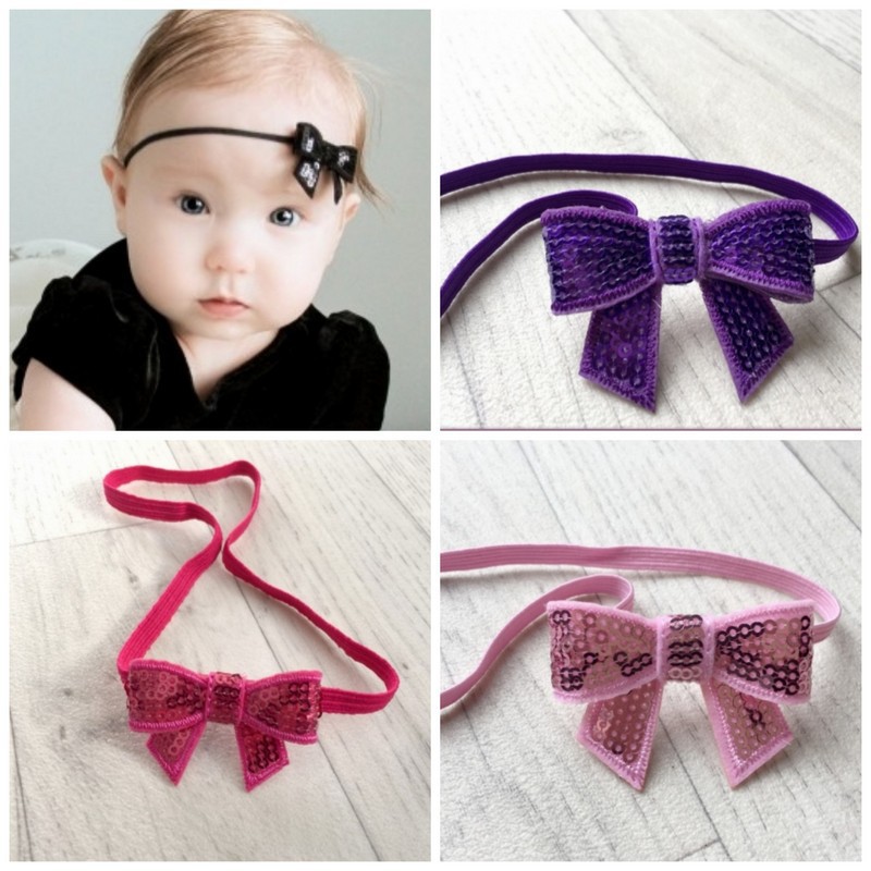 Rose Clair Bandeaux Cheveux Bebe Enfant Noeud Strass